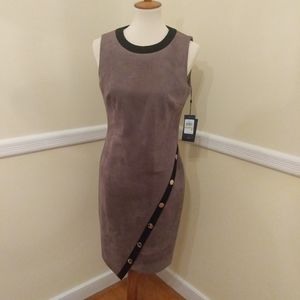 Faux Suede Asymmetrical Dress